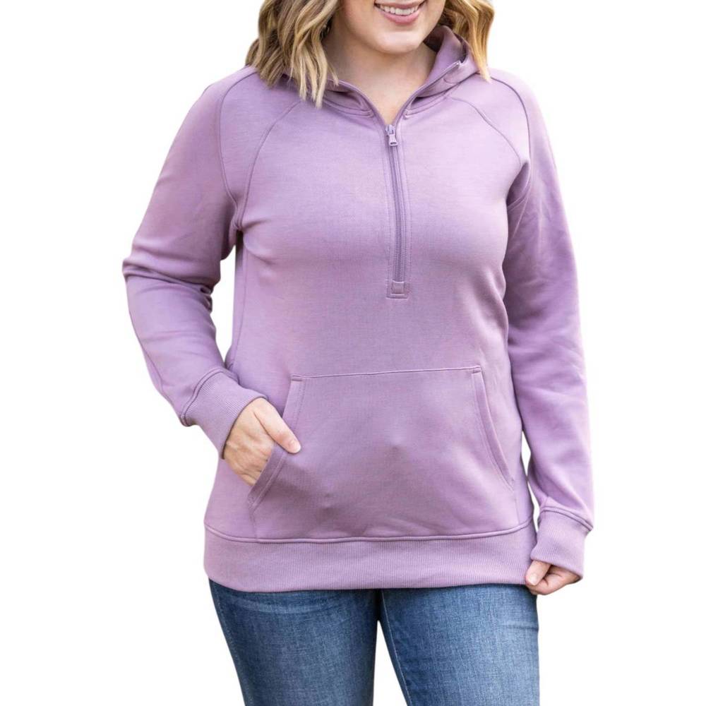 NEW MICHELLE MAE scuba halfzip hoodie in lavender